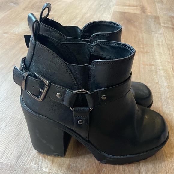 Torrid Black Faux Leather Lug Bootie - Picture 8 of 10